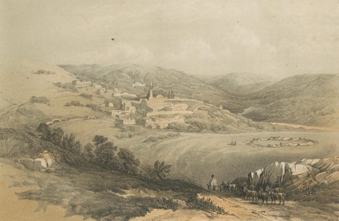 1862 Chromolithograph of Nazareth, Biblical Landscape After David Roberts, close-up 3