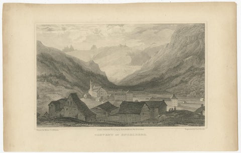 Antique Print of the Convent of Engelberg, Switzerland, view 2