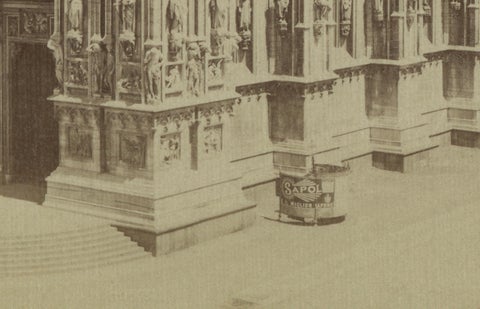 Late 19th-Century Photograph of Milan Cathedral by Edizioni Brogi, circa 1870, close-up 3
