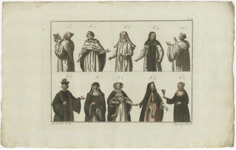 Set of 8 Antique Prints of Religious Figures and Turks in the Middle Ages, view 8