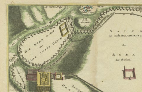 1720 Weigel Engraving of Jerusalem: A Biblical View from Josephus' Perspective, close-up 1