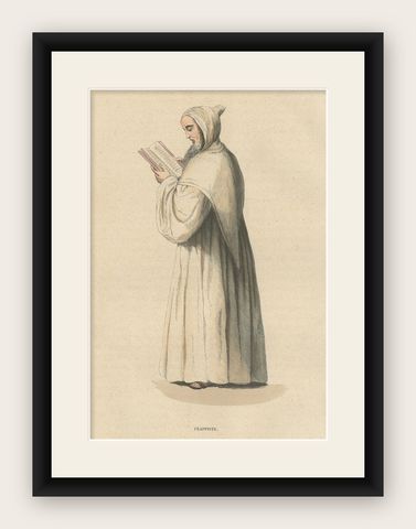 Trappist Monk of the Order of Cistercians Reading a Bible, 1845, shown framed