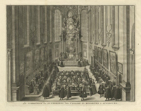 The Communion of the Lutherans in the Minorite Church in Augsburg, Germany, 1730, close-up 1
