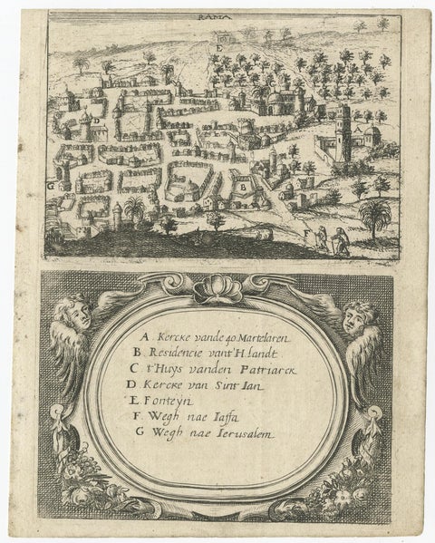 Rare Map of Rama or Ramma 'Ramallah?' in Palestine or the Holy Land, ca.1730, view 2