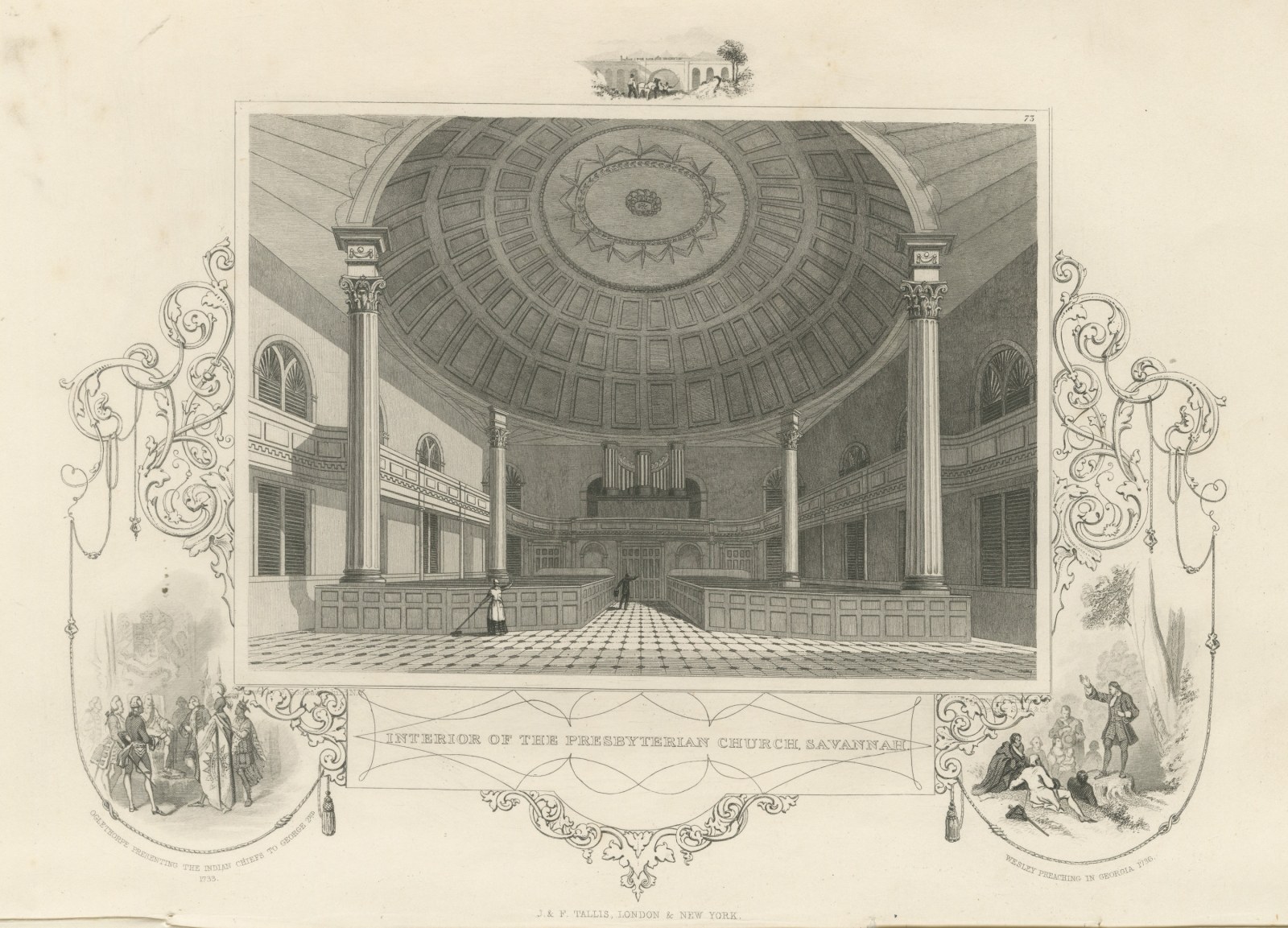 Presbyterian Church Interior, Savannah, Drawn by W. Goodacre, circa 1850