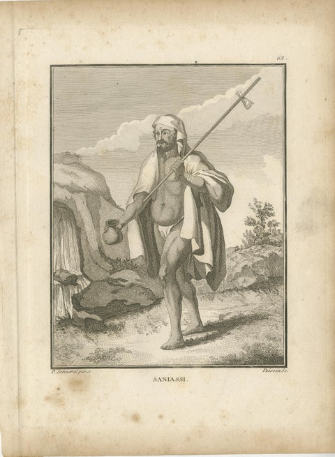 Hindu Ascetics and Priest, Saniassi, Pandaron, and Carepatré, 1806, view 3