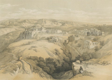 19th-Century Chromolithograph of Bethlehem, Biblical Landscape of 1862, close-up 3