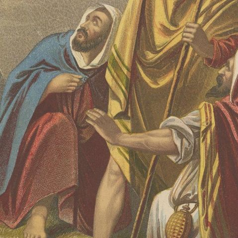 Antique Bible Print of the Shepherds of Bethlehem by Kronheim 'c.1860', close-up 1