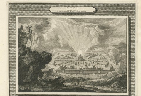 Antique Biblical Engravings, Mortier Amsterdam, Apocalypse Cycle, c.1700, close-up 1