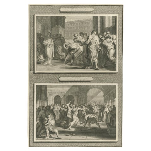 Biblical Engravings, Christ, The Adulterous Woman & The Stoning of Stephen 1700, view 2