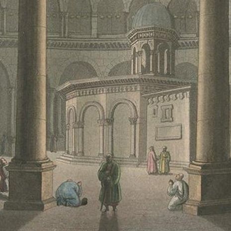 Antique Print of the Church of the Holy Sepulchre by Ferrario '1831', close-up 1