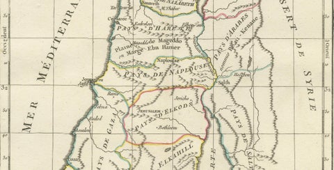 Judee ou Terre Sainte Map of the Holy Land and Jerusalem, c.1806, close-up 2