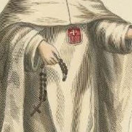 Antique Print of a Monk of the Order of La-Merci, 1845, close-up 1